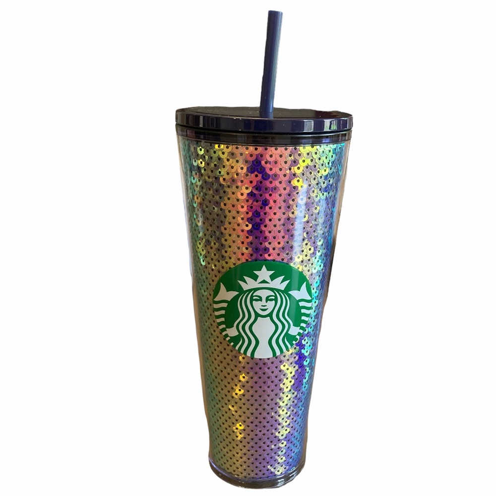 Starbucks 2020 Holiday Season Dark Sequins Purple Cold Cup Venti Tumbler 24oz